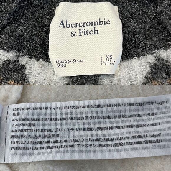 Abercrombie & Fitch Turtleneck Sweater | Fair Isle Cream Geometric Yoke - Picture 8 of 10